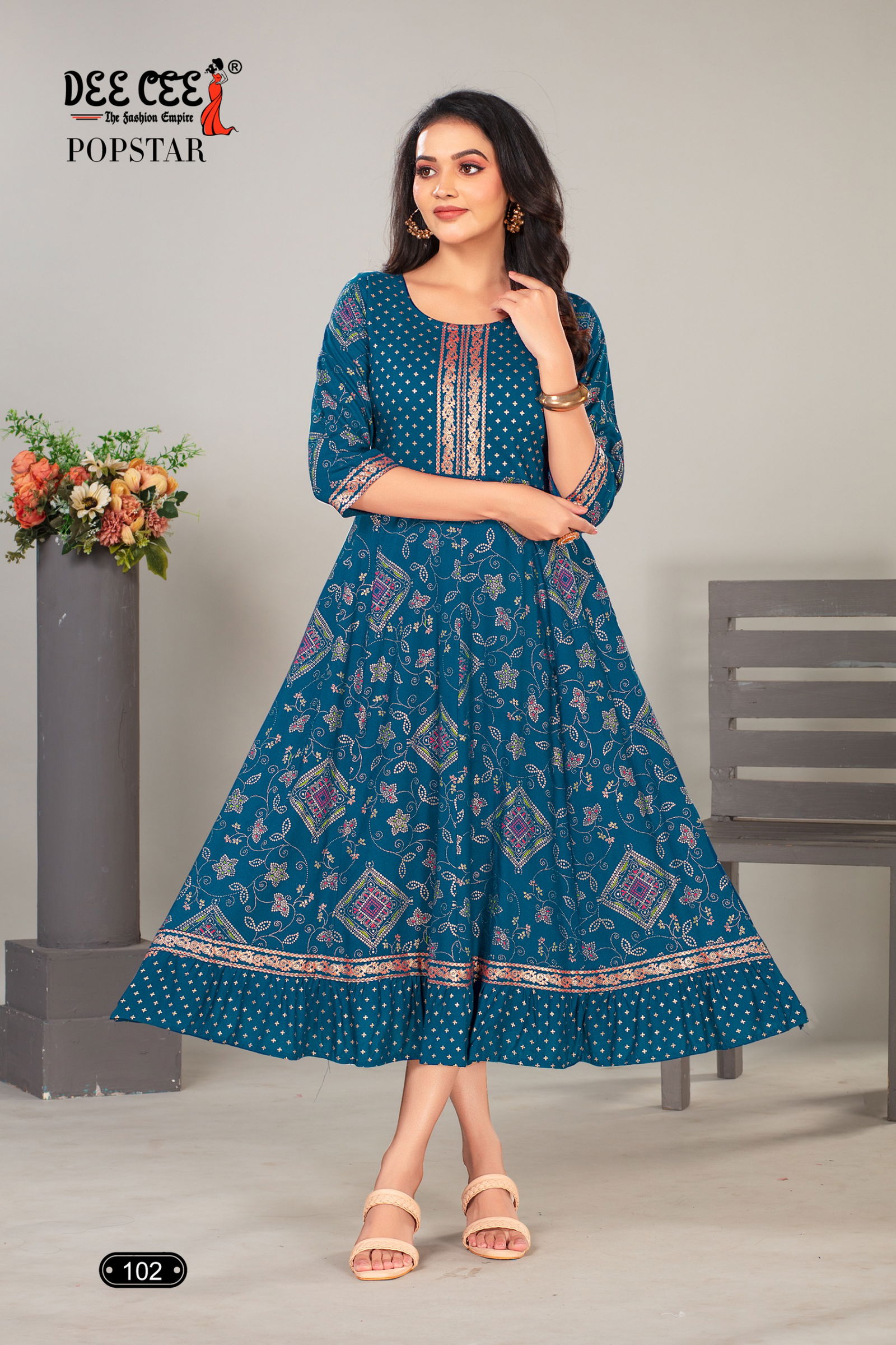 Popstar By Deecee Rayon Gold Printed Kurtis Wholesale Shop In Surat